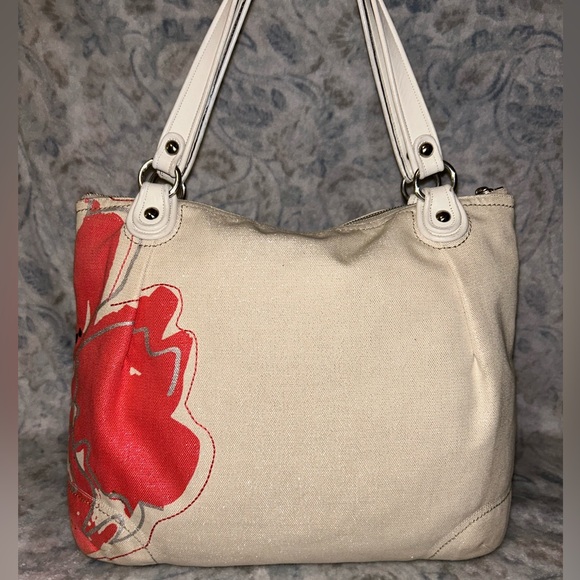 Coach Poppy K1182-19029 Flower Sequin Glam Tote Shoulder HandBag - Picture 5 of 8